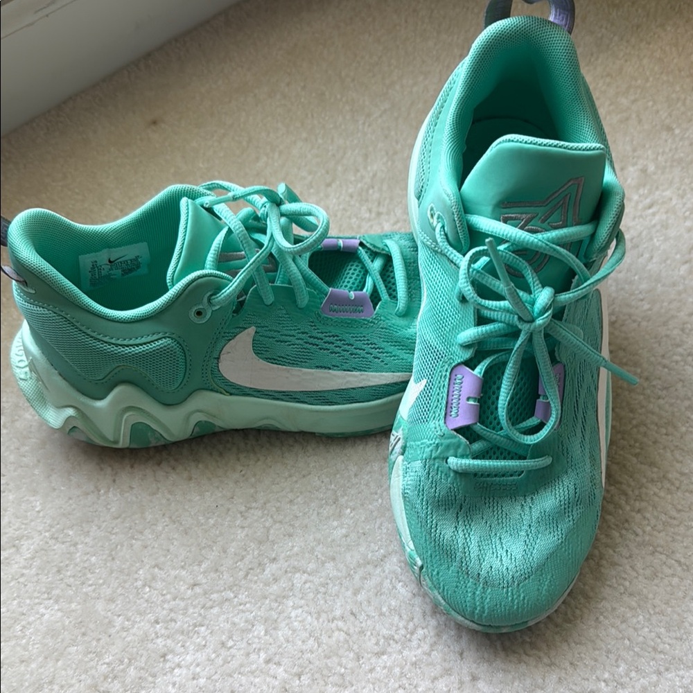 Nike Giannis Kids Sneakers in Teal and Purple